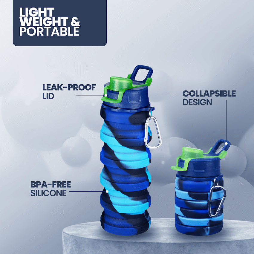 Quest Hydro-Pop Bottle 500ml - Multi Blue - image 4