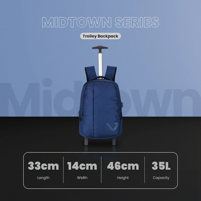 Volkano Midtown Trolley Backpack - Navy - image 4