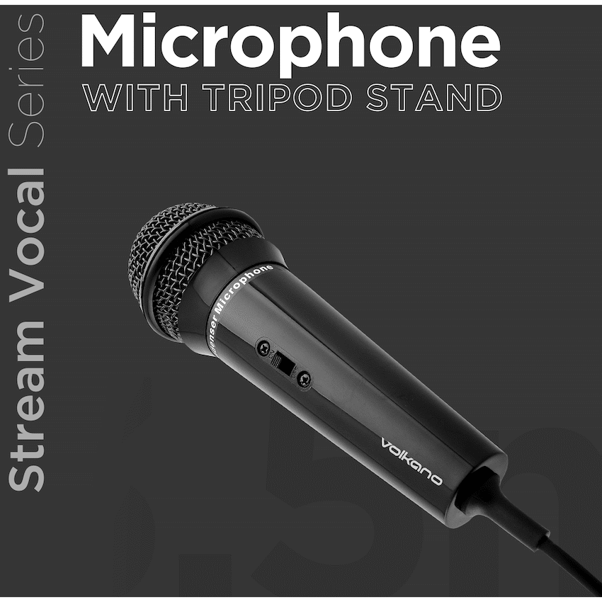 Volkano Stream Vocal Microphone with Tripod, Aux - image 4