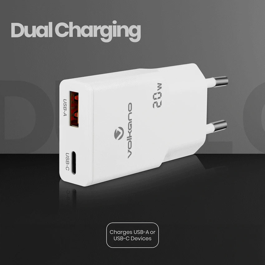 Volkano Mighty Series 20w Dual USB-A & USB-C GaN Wall Charger - image 4