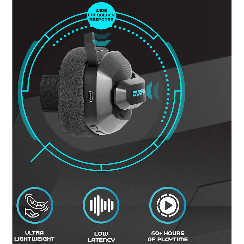 Volkano gaming Eclipse X1 Tri-mode Ultra Lightweight Gaming Headphone - Black - image 4