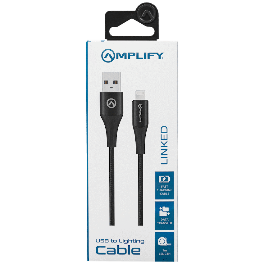 Amplify Linked Series USB to Lightning Braided Cable - Black 1m - image 4