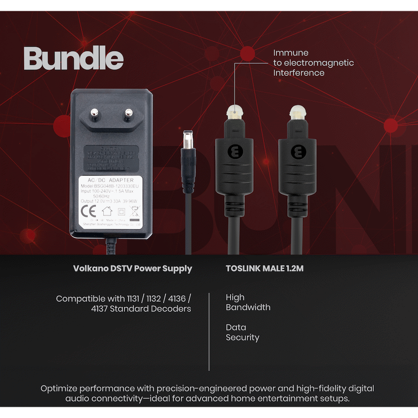 Volkano Power Supply and 1.2m Toslink Cable Bundle - image 4