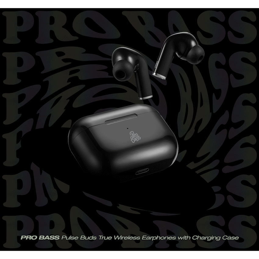 Pro Bass Pulse Buds True Wireless Earphones with Charging Case - Black - image 4