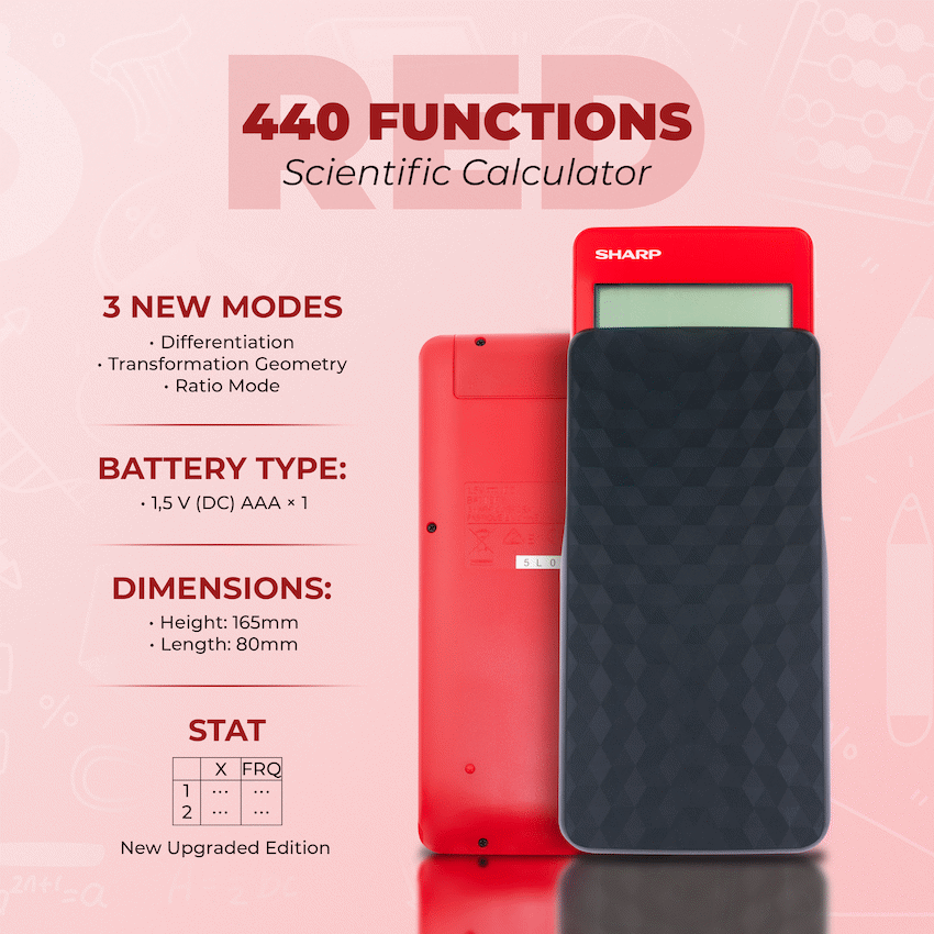 Sharp EL-W535SAII Red Scientific Calculator - image 4