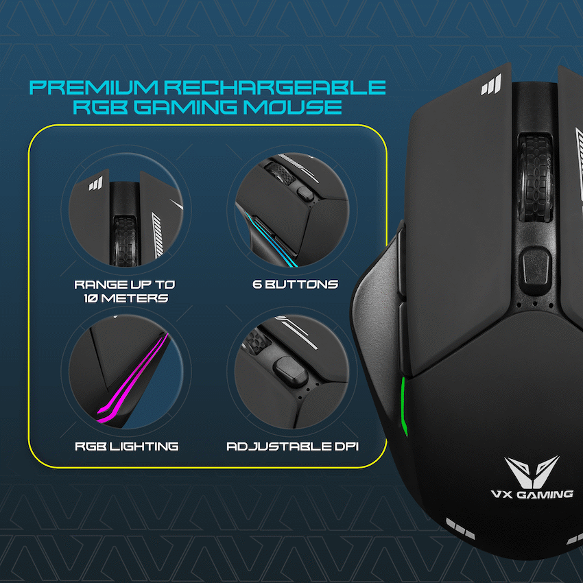 VX Gaming Kratos Series Wireless Rechargeable RGB Gaming Mouse - image 4