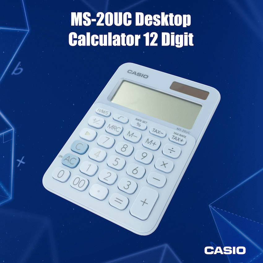 Casio MS-20UC - Desktop Calculator 12-Digit - Light Blue - image 4