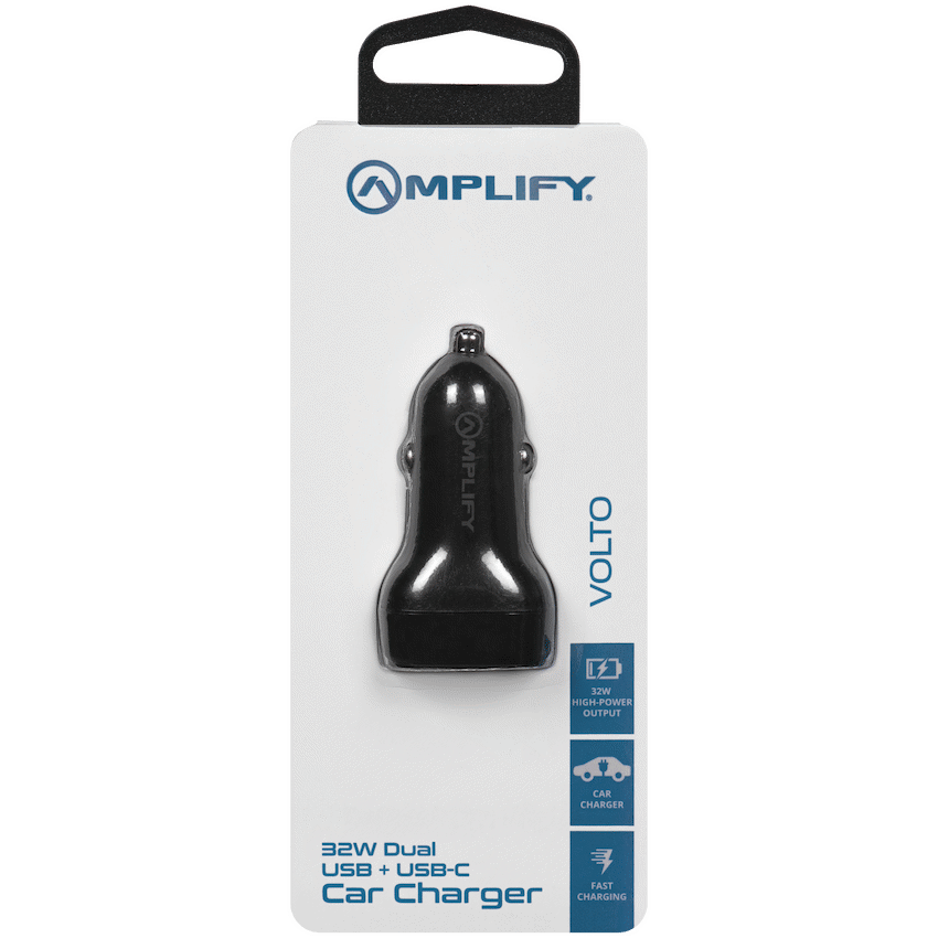 Amplify Volto Series Dual Car Charger 32W (Type-C + USB) - Black - image 4