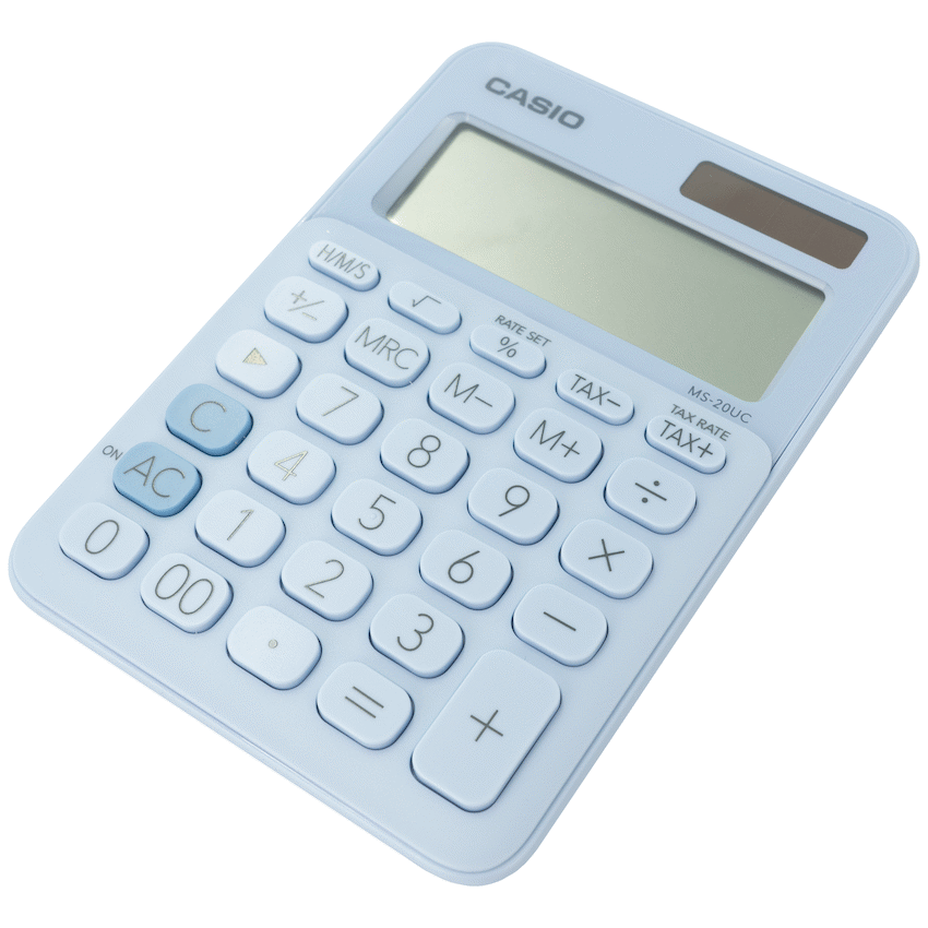 Casio MS-20UC - Desktop Calculator 12-Digit - Light Blue - image 4