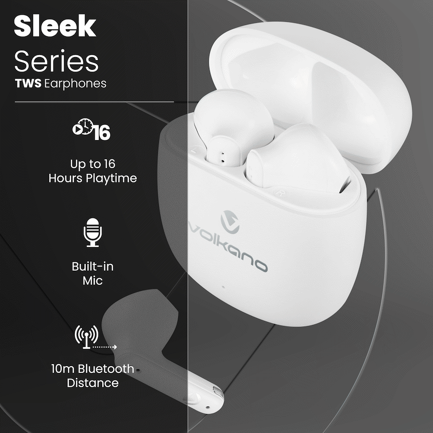 Volkano Sleek Series TWS Earphones - White - image 4