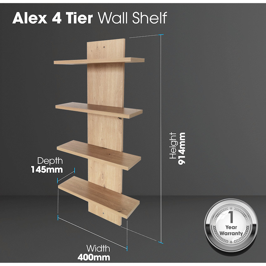 Everfurn Alex 4 Tier Wall Shelf - image 4