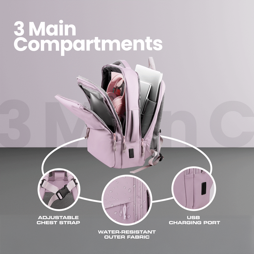 Volkano Under-Seat Traveller Backpack Pastel Pink - image 4