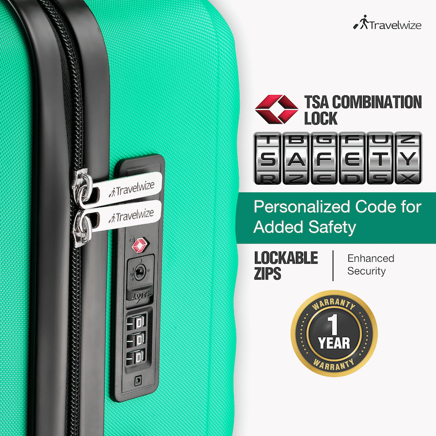 Travelwize Astra ABS 55cm 4-Wheel Spinner Luggage - Jade - image 4