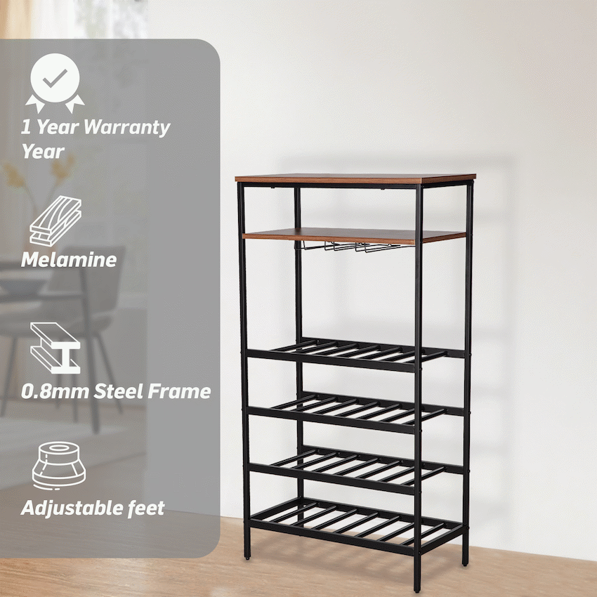 Everfurn Symphony Wine Rack - Steel Frame - Adjustable Feet - image 4