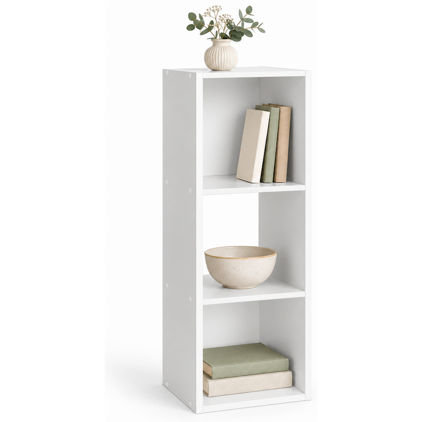 Everfurn Grayscale 3 Tier Bookshelf White, High Pressure Laminate - image 4
