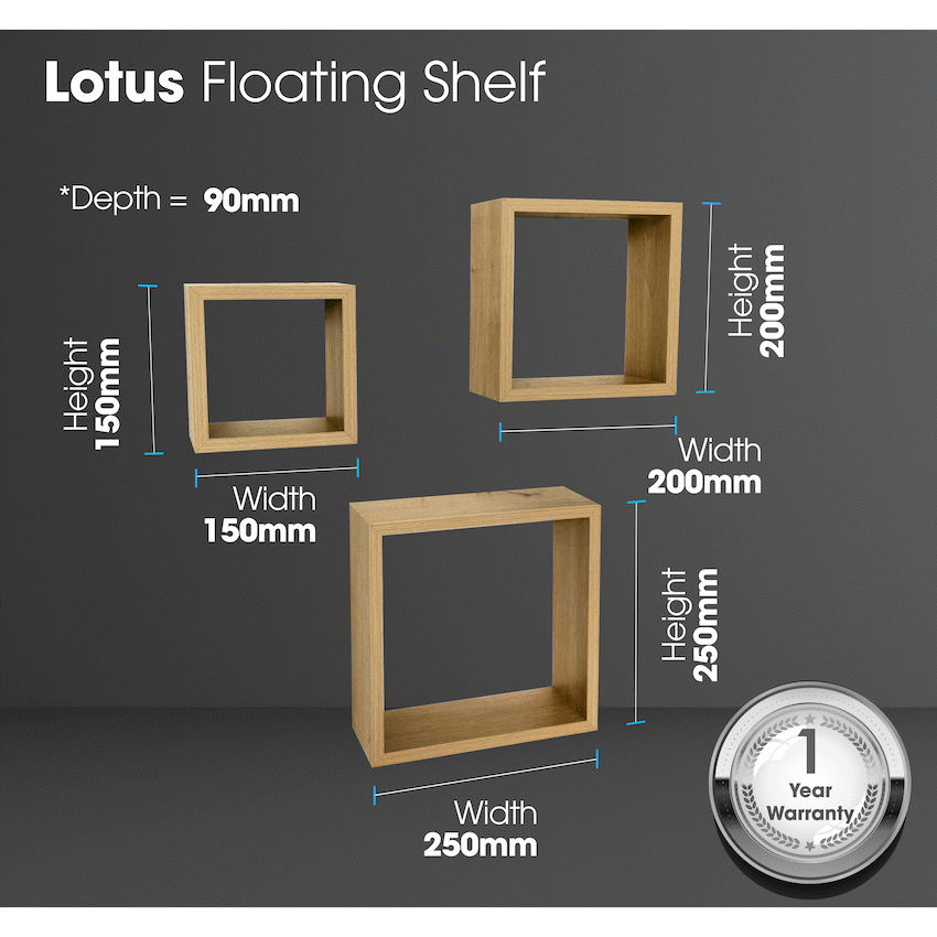 Everfurn Lotus Floating Wall Shelves - Set of 3 - image 4
