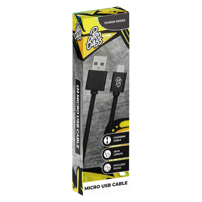 Pro Bass Power Series Boxed Round Micro USB Cable - Black - image 4