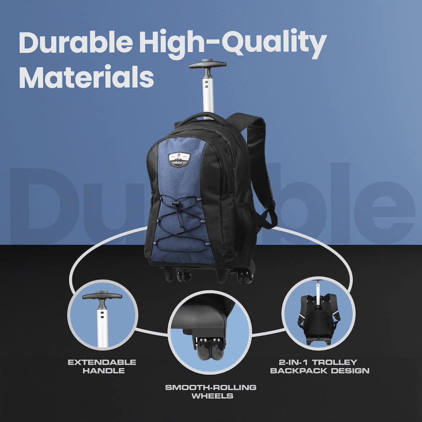 Volkano Winner Trolley Backpack 22L Navy - image 4