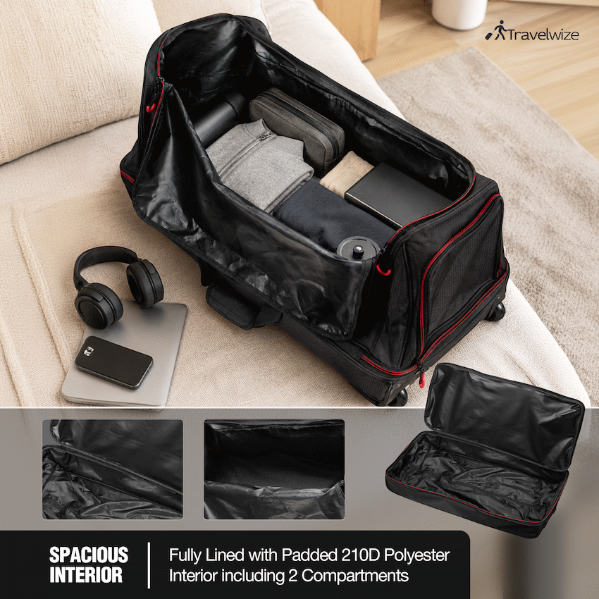 Travelwize Asteroid Trolley Duffle - Black/Red - image 4
