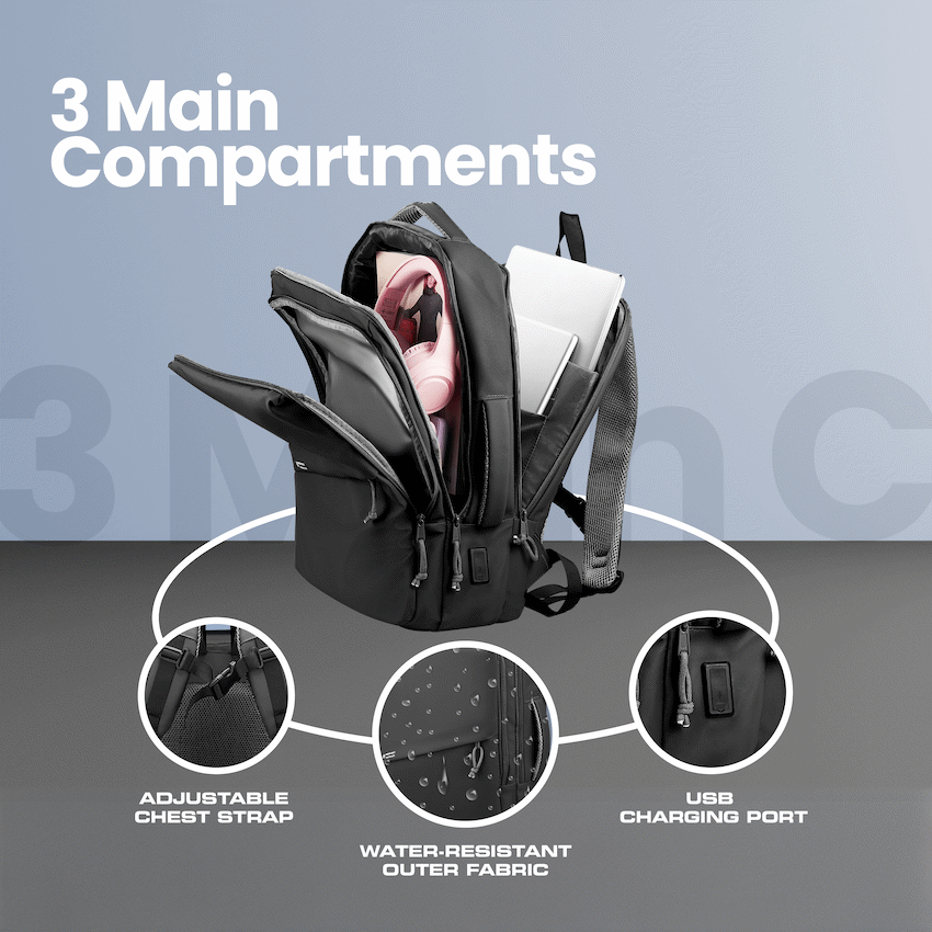 Volkano Under-Seat Traveller Backpack Black - image 4