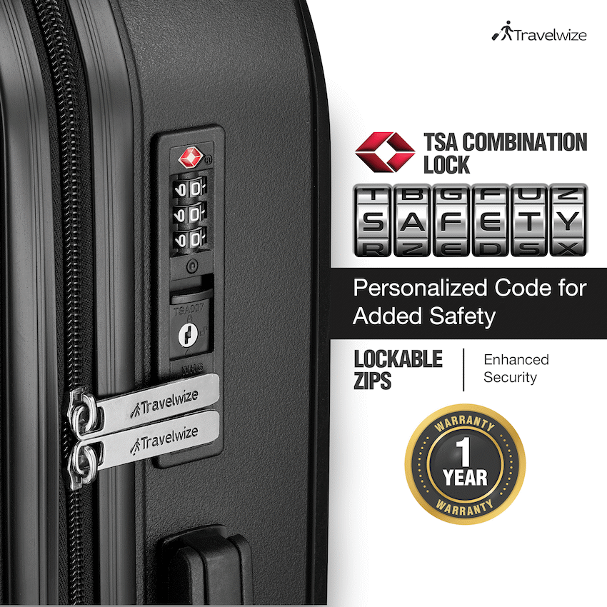 Travelwize Quartz PP 55cm 4-Wheel Spinner Luggage - Black - image 4
