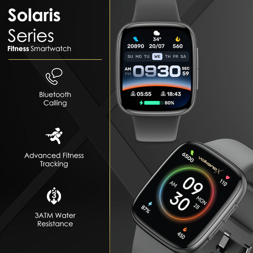 VolkanoX Solaris Series Fitness Smartwatch - Black - image 4
