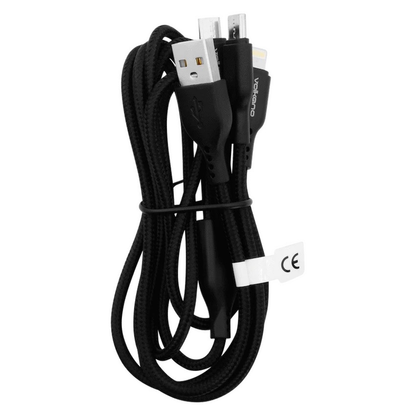 Volkano On-The-Go 3-in-1 1m Braided Cable - Black - image 4