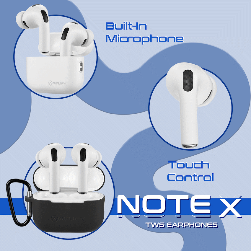 Amplify Note X 3 Series TWS Earphones - White Case + Black Cover - image 4