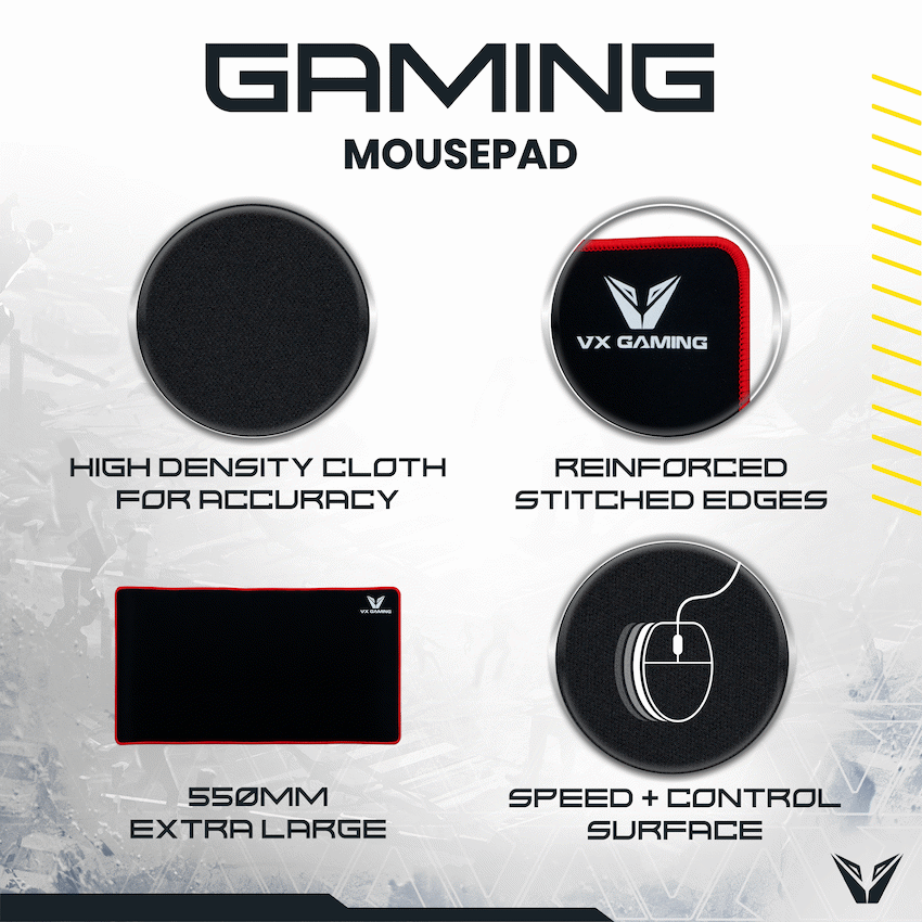VX Gaming Battlefield series gaming mousepad - Extra large black/red - 550mm - image 4