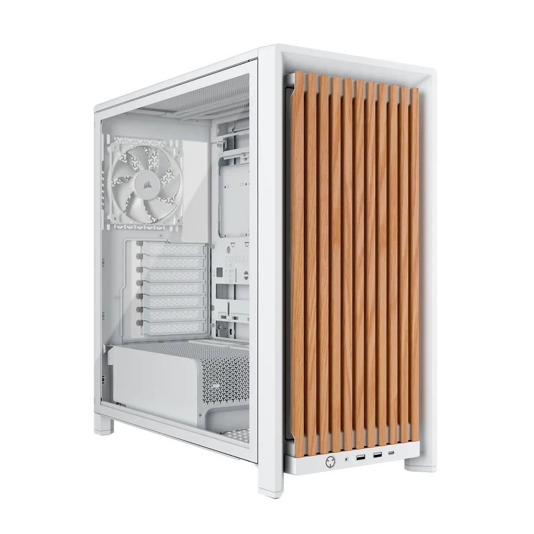 FRAME 4000D RS WOOD Modular High Airflow Mid-Tower PC Case; 4x  RS Fans; White & Oak. - image 3