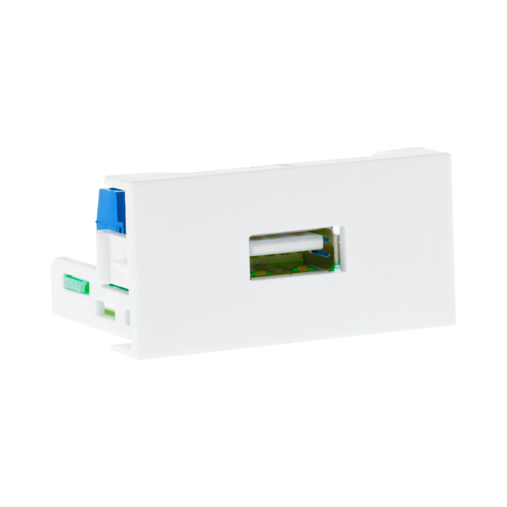 USB MODULE – HALF HEIGHT 45 X 22.5MM MODULE FOR FACE MOUNT BOXES