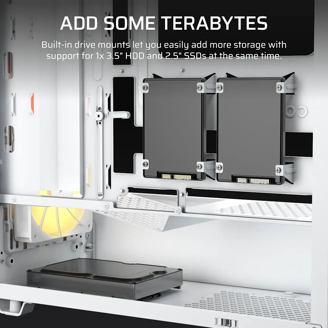 3200D RS ARGB Mid-Tower PC Case; 3x RS120 ARGB fans incl - White. - image 4