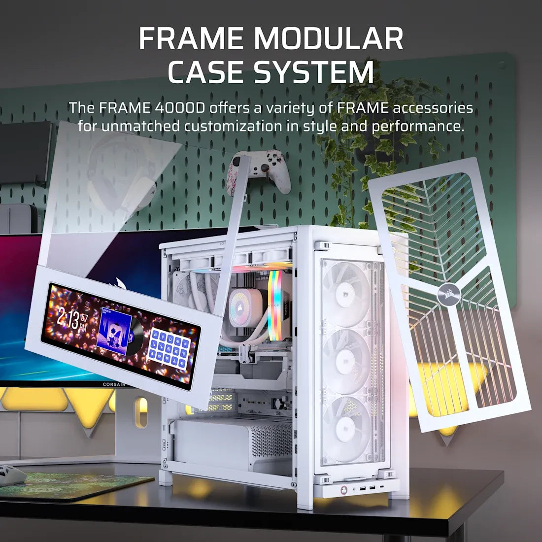 FRAME 4000D RS WOOD Modular High Airflow Mid-Tower PC Case; 4x  RS Fans; White & Oak. - image 4
