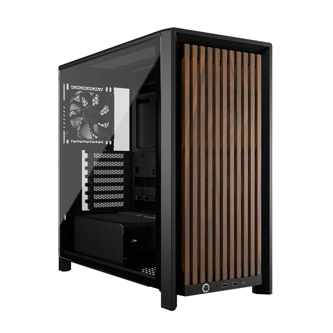 FRAME 4000D RS WOOD Modular High Airflow Mid-Tower PC Case; 4x  RS Fans; Black & Walnut. - image 3