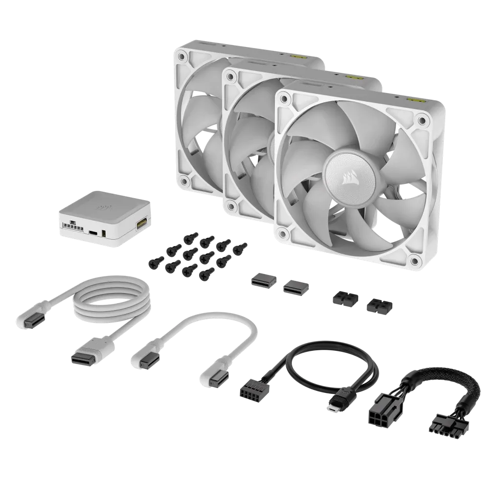 Corsair RX RGB Series; iCUE LINK RX120 RGB White; 120mm Fan; Triple Pack - image 3