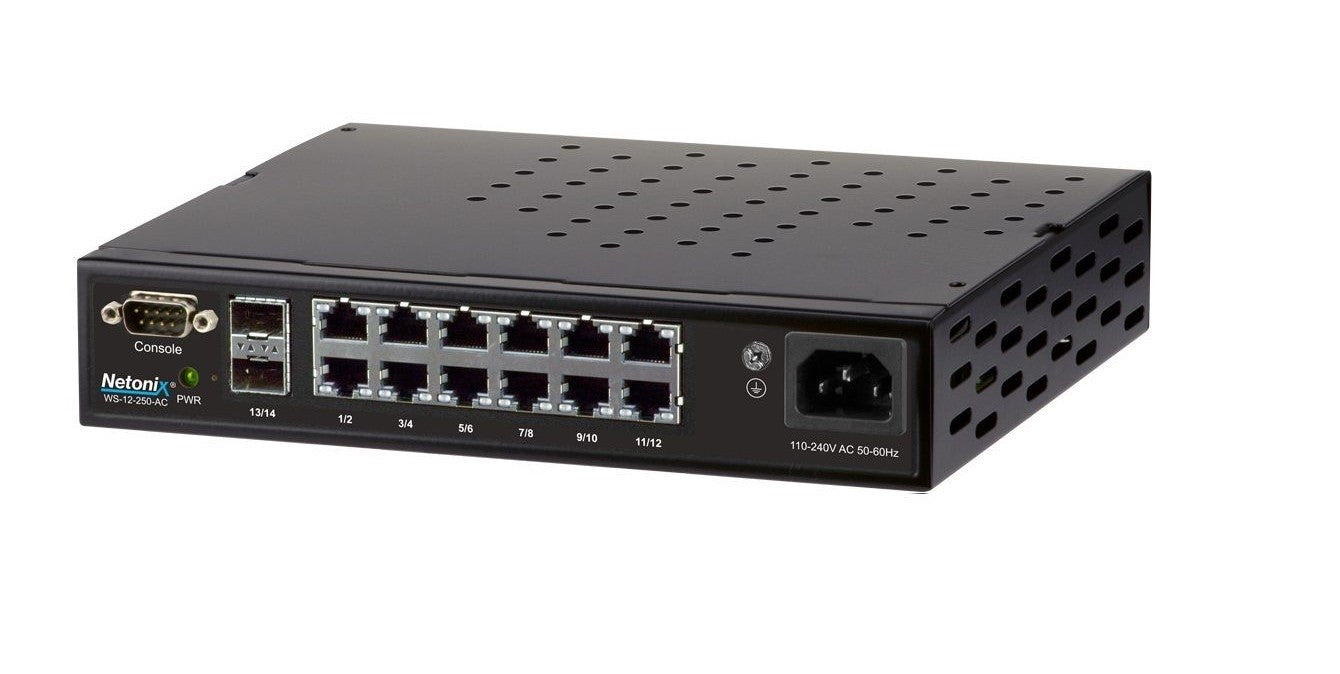 Netonix 12-Port Managed PoE Switch 24V-48V AC PoE + 2SFP Uplink Ports 250W | NTX-WS-12250-AC - image 2