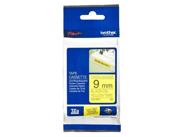 BROTHER TZE Black on Yellow Tape 9mm (8metres)