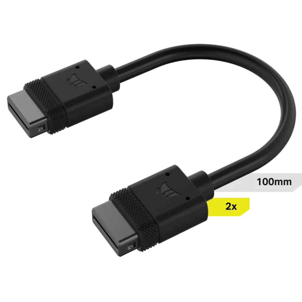 CorsairiCUE LINK Cable; 2x 100mm with Straight connectors; Black - image 2