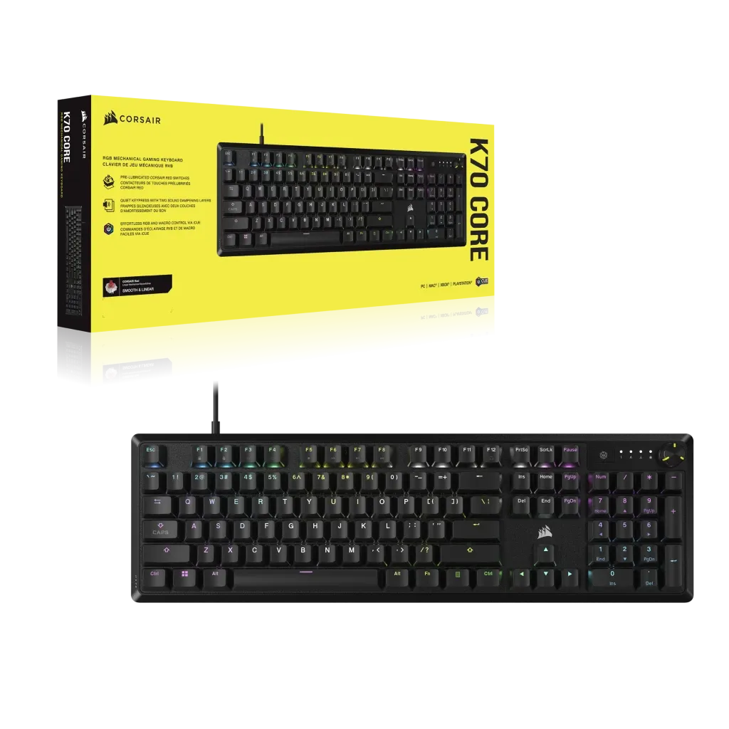 Corsair K70 CORE RGB Mechanical Gaming Keyboard - CORSAIR Red Linear Switches - image 6