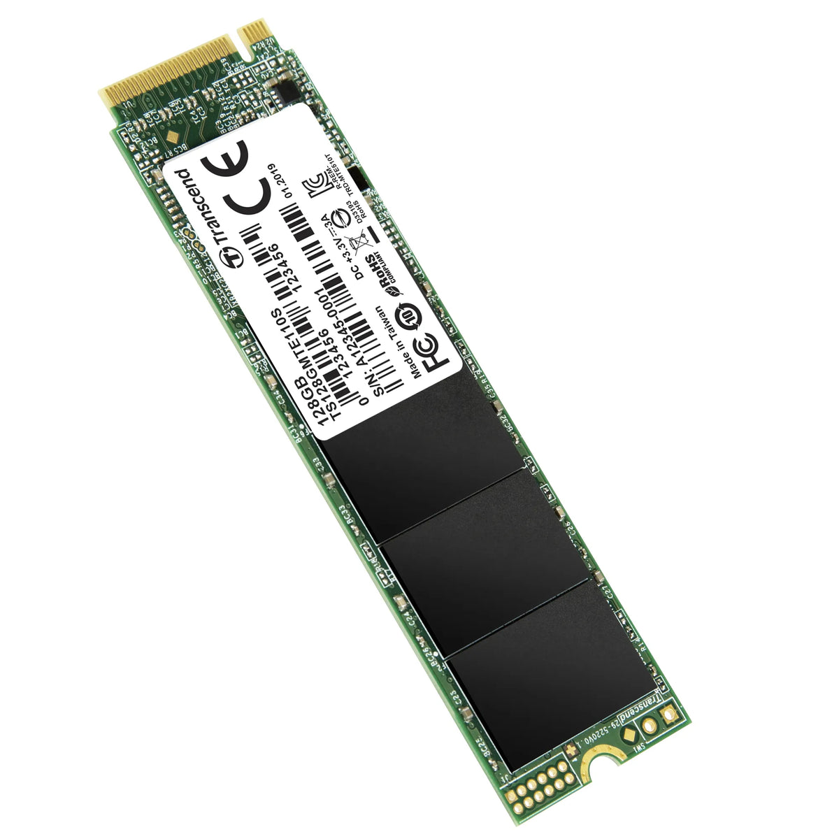 TRANSCEND 128GB  MTE110S PCI-E GEN 3x4 M.2 2280 SSD 3D TLC - 1500 MB/s Read 550 MB/s Write - 50 TBW - image 6