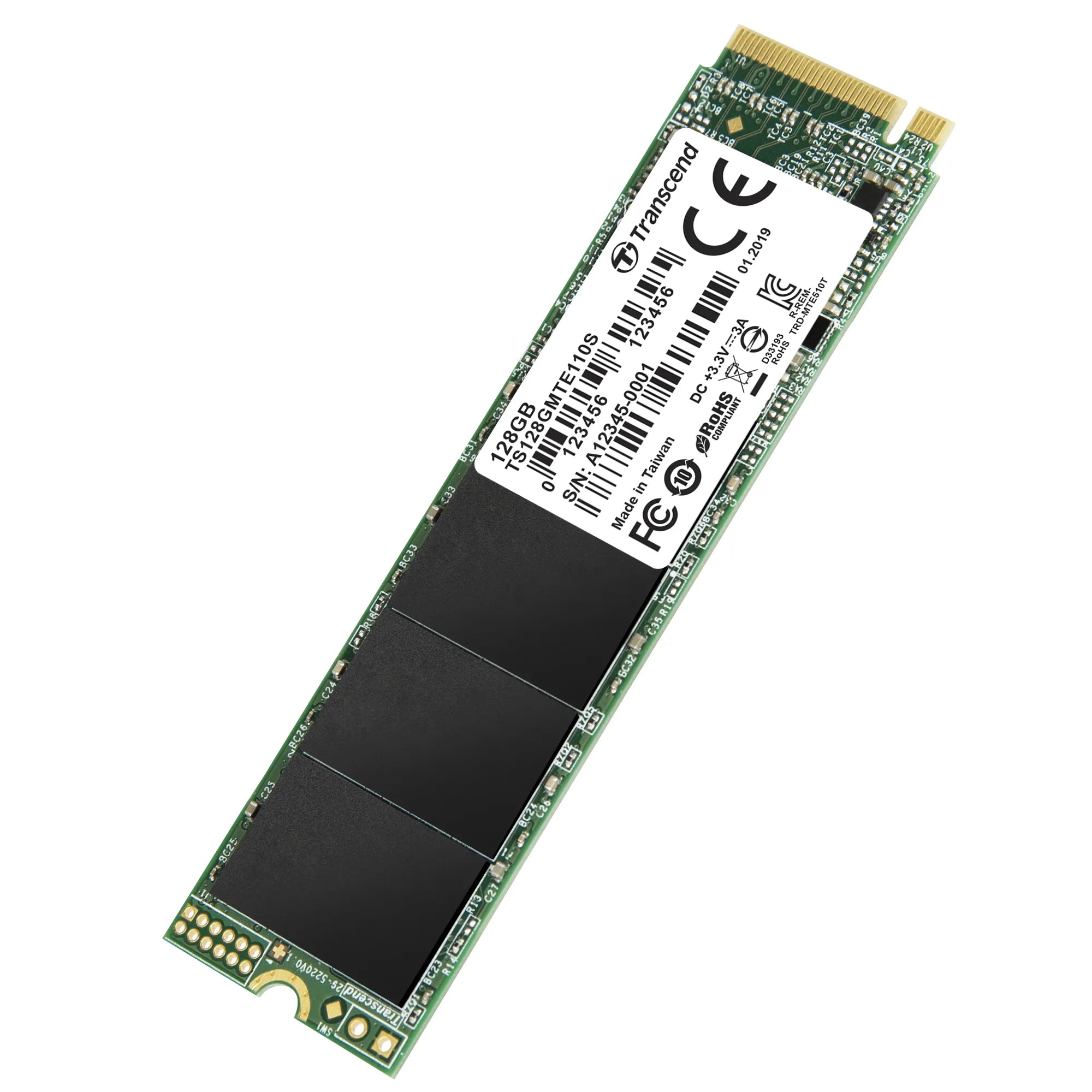 TRANSCEND 128GB  MTE110S PCI-E GEN 3x4 M.2 2280 SSD 3D TLC - 1500 MB/s Read 550 MB/s Write - 50 TBW - image 8
