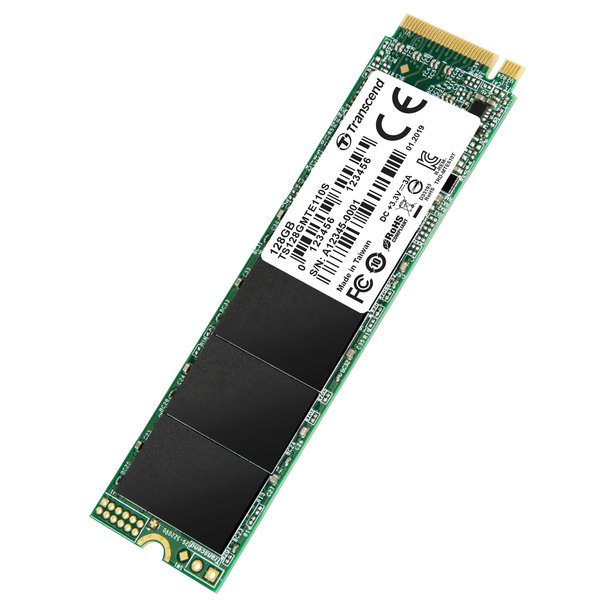 TRANSCEND 128GB  MTE110S PCI-E GEN 3x4 M.2 2280 SSD 3D TLC - 1500 MB/s Read 550 MB/s Write - 50 TBW - image 7