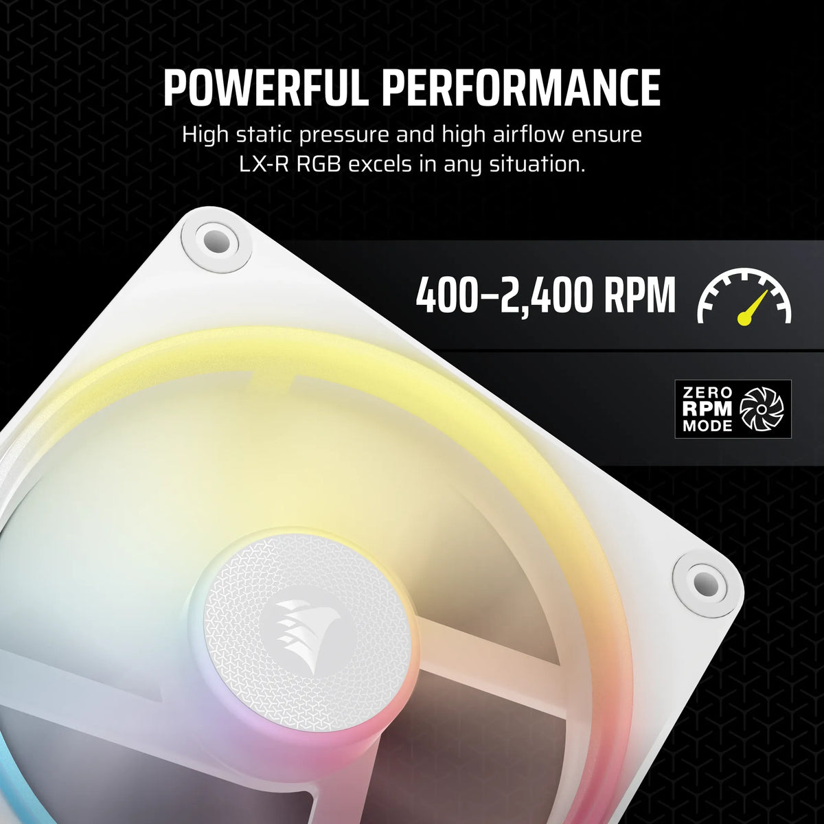 CORSAIR LX-R RGB Series; iCUE LINK LX120-R RGB White; 120mm RGB Fan; Single Fan. - image 4
