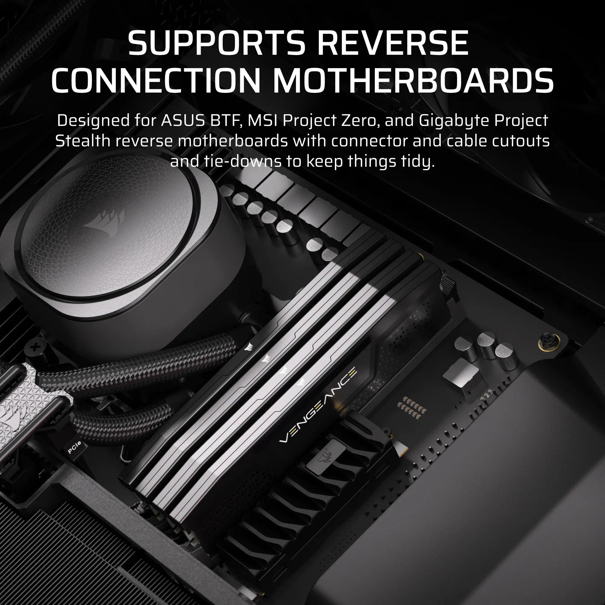 FRAME 5000D RS ARGB Mid-Tower PC Case; 4x RS140 ARGB Fans; 2x 2.5'' ; 1x 3.5'' ; Black. - image 3