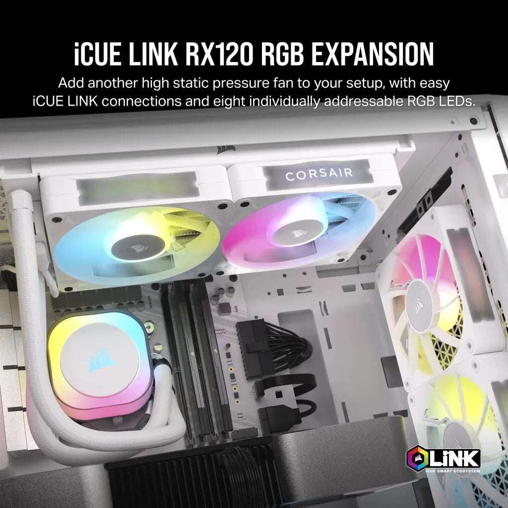 Corsair RX RGB Series; iCUE LINK RX120 RGB White; 120mm Fan; Single Pack - image 4