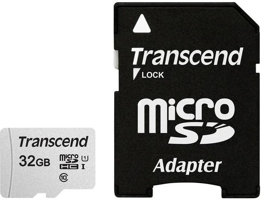 TRANSCEND 300S 32GB MICRO SD UHS-1 U1 CLASS10 - READ 95MB/S - WRITE 45MB/S WITH ADAPTOR -TLC - image 2