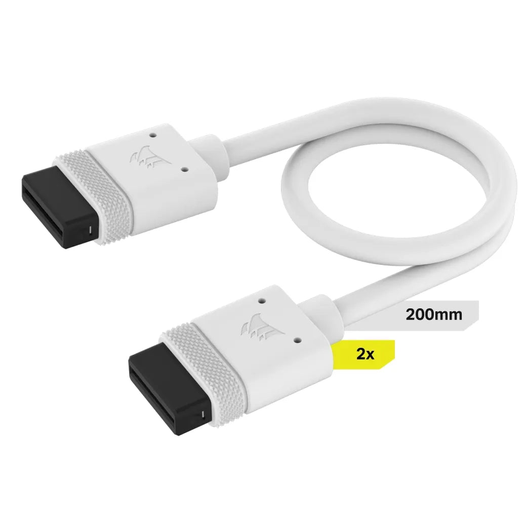 Corsair iCUE LINK Cable; 2x 200mm with Straight connectors; White - image 6