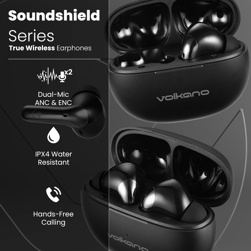 Volkano Soundshield TWS Earphones with ANC & ENC - Black - image 5