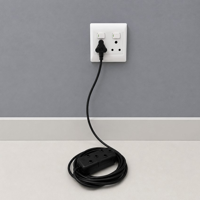 SWITCHED Light DUTY Side by Side (SBS) EXTENSION LEADS 10M - BK - image 5
