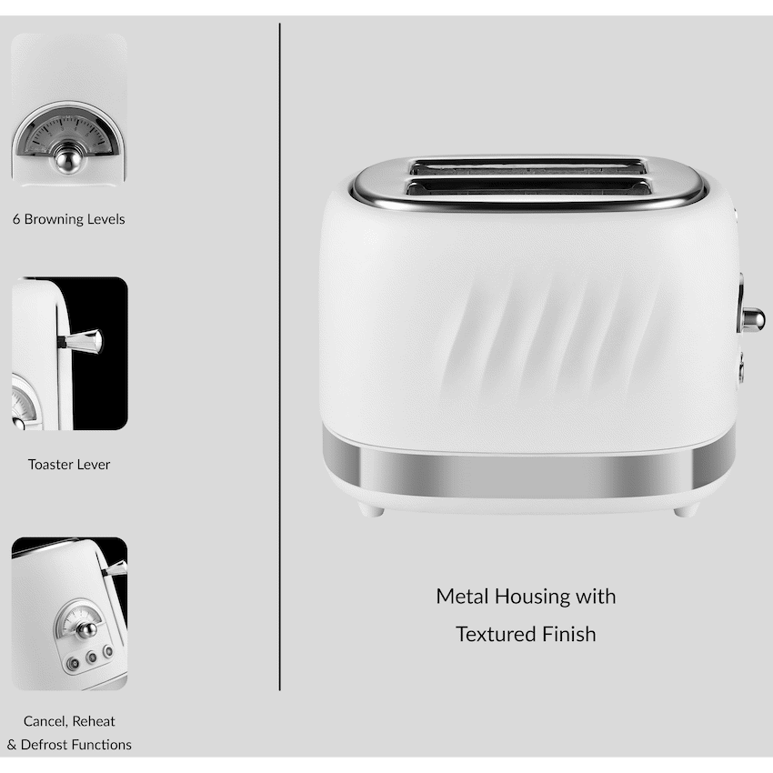 Boden Stark 2-Slice Stainless Steel Toaster - White - image 5